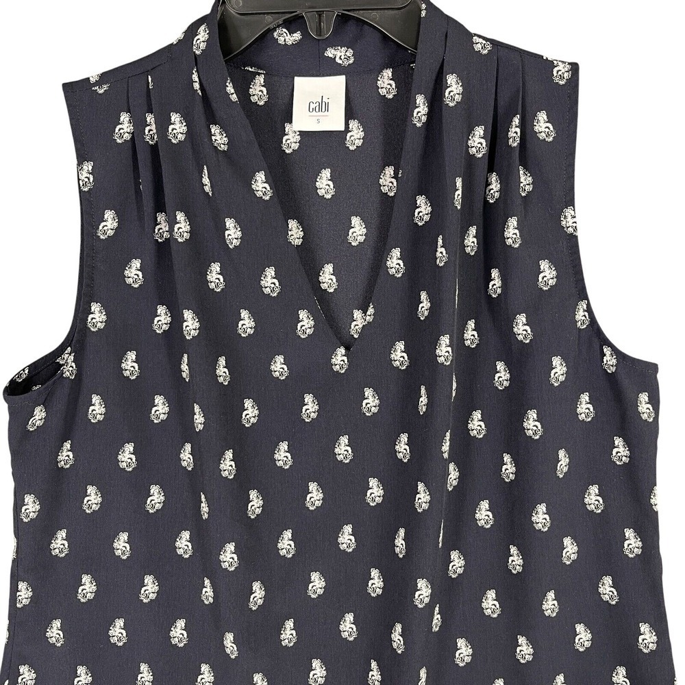 Cabi Blouse Womens S Sleeveless V Neck‎ Top Business Minimalist Modern Classic